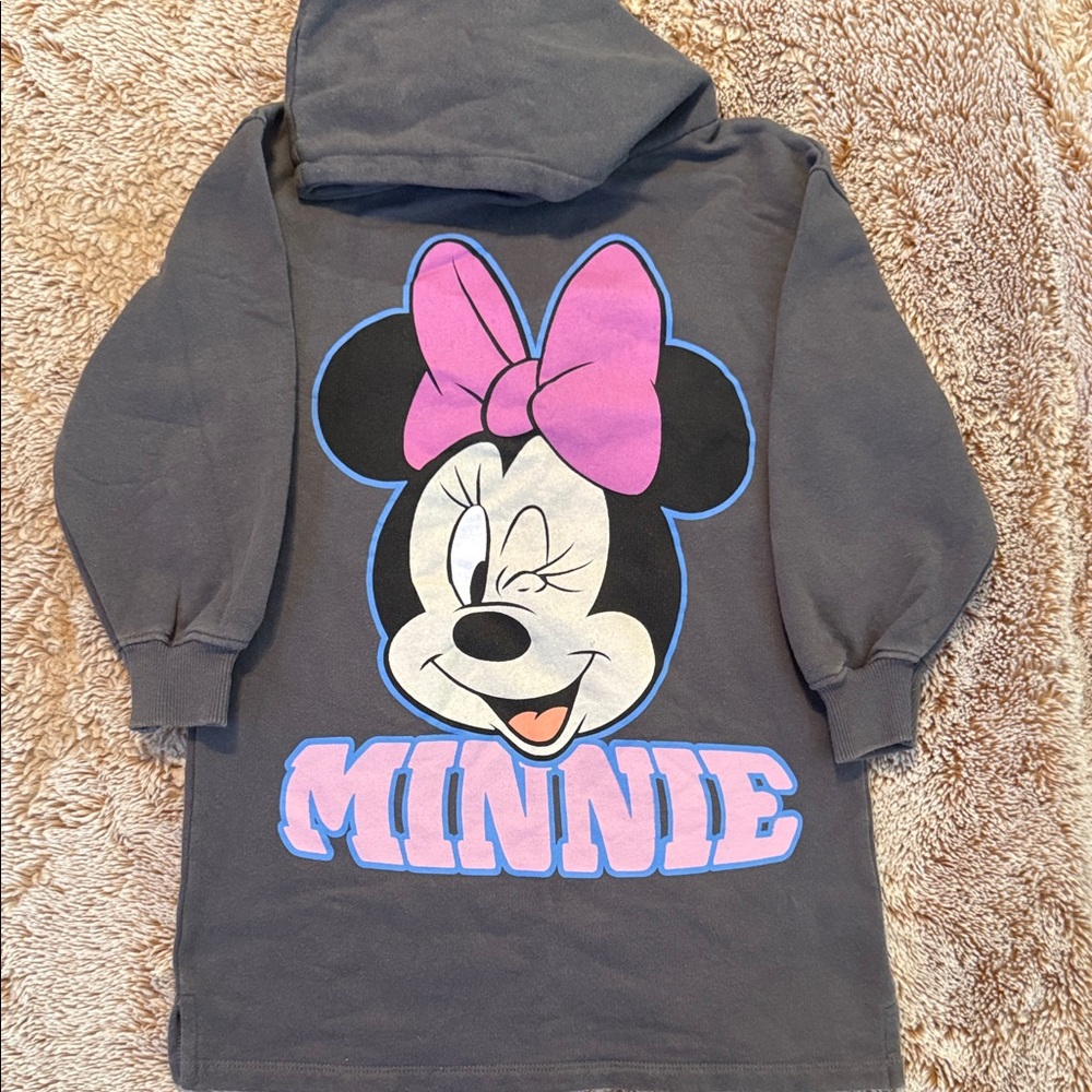 Disney Minnie Mouse Charcoal Hoodie Dress for Kids